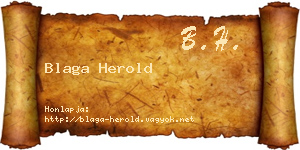 Blaga Herold névjegykártya